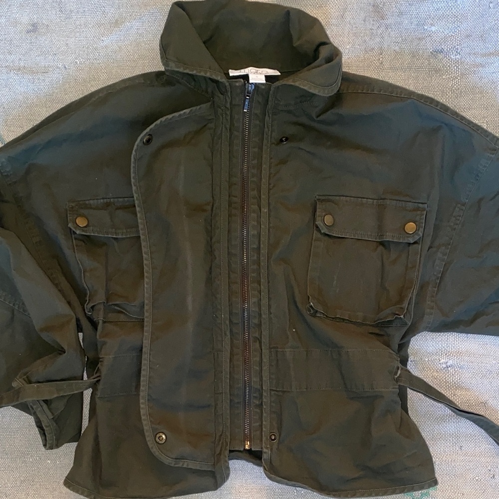 Anthropologie mare mare Dark Green cotton stretch Utility Jacket sz small - Picture 8 of 13